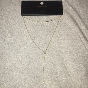 Gold choker with rhinestones from forever 21